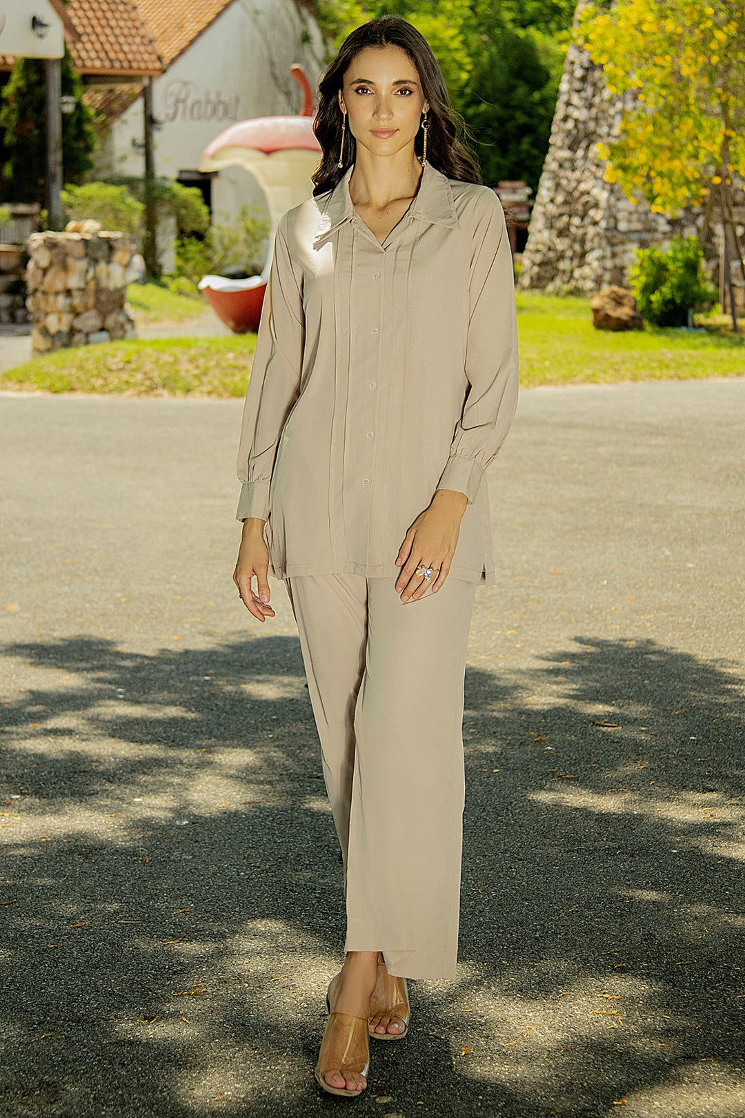 Beige Co Ord Set - 01 - Peach Republic