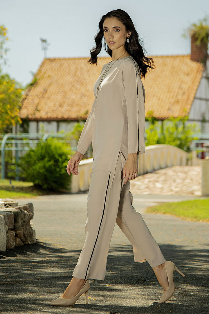 Beige Co Ord Set - 02 - Peach Republic