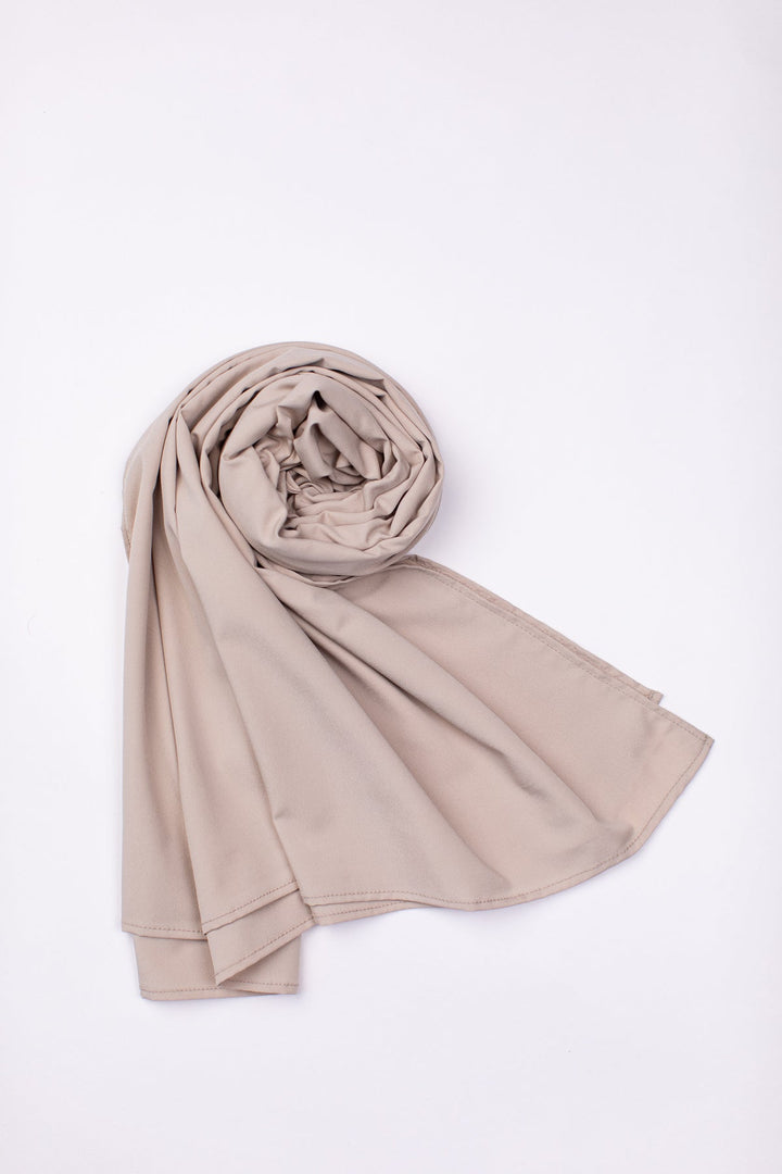 Beige Plain Scarf - Peach Republic