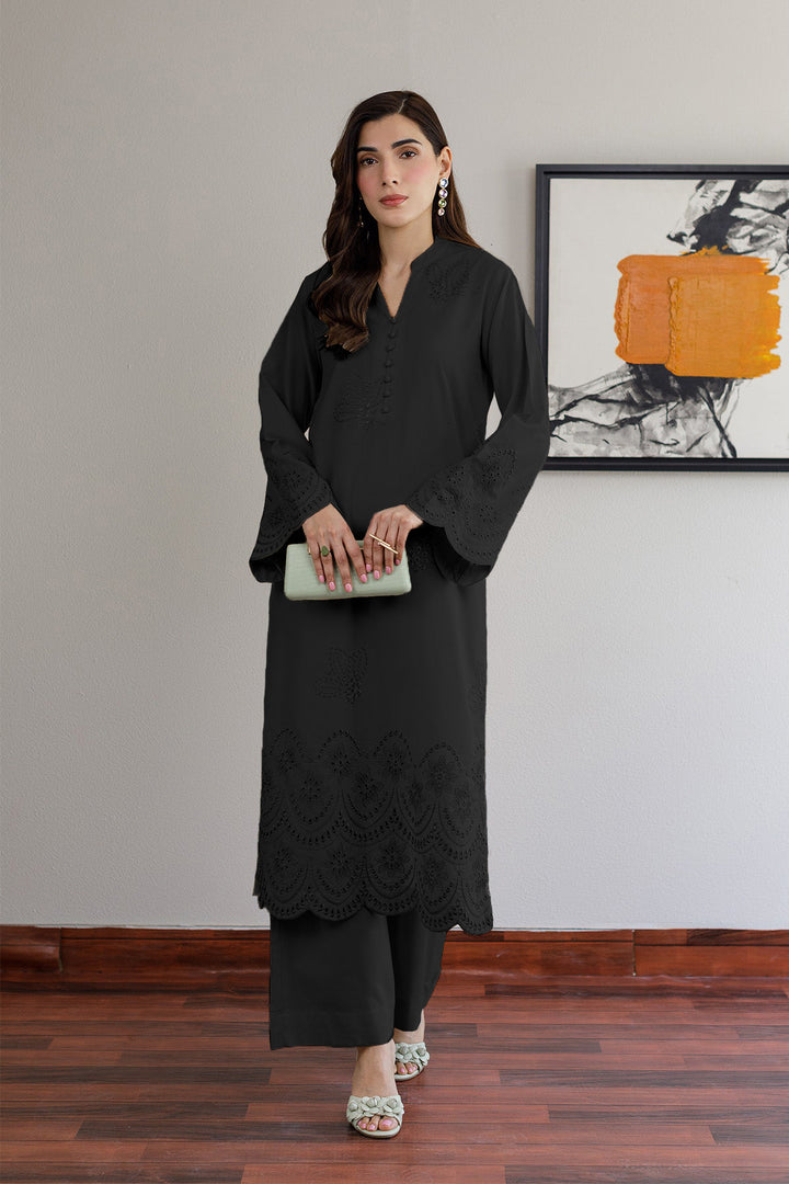 Black Schiffli Dress- 010