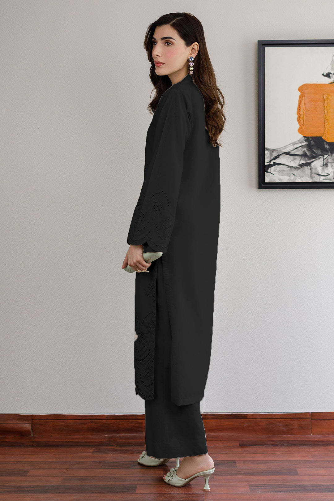 Black Schiffli Dress- 010