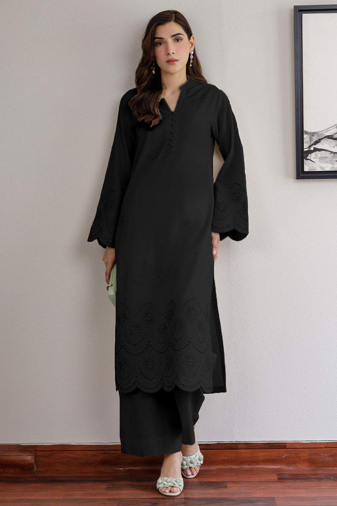 Black Schiffli Dress- 010