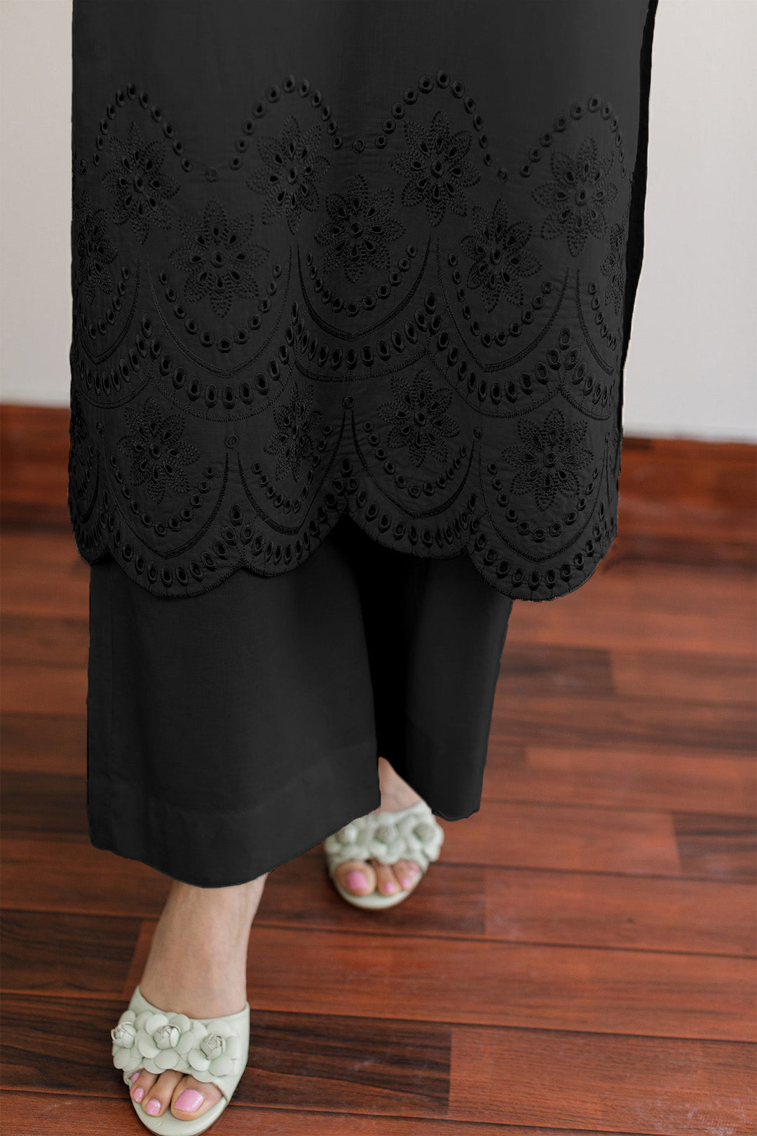 Black Schiffli Dress- 010