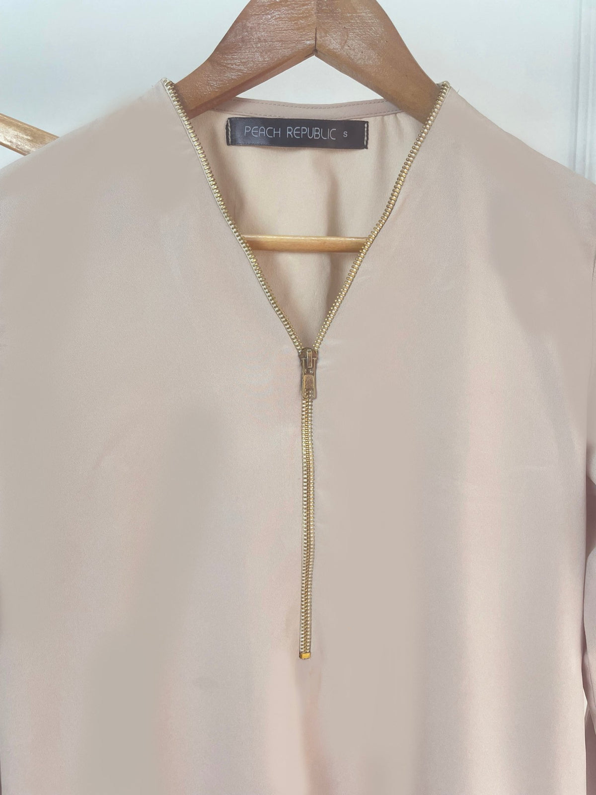 Beige Zipper Tunic - Peach Republic