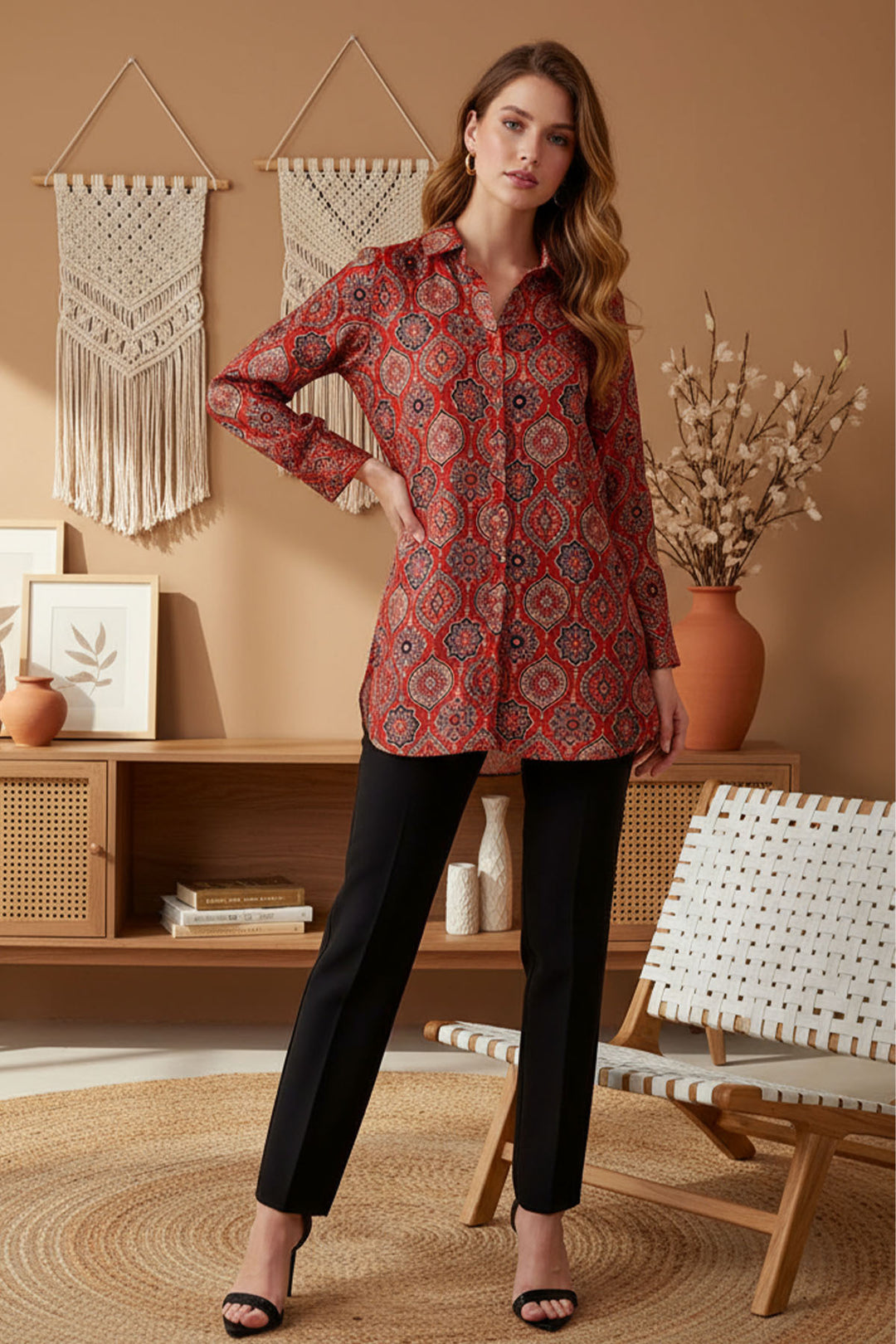 Printed Silk Top - 011