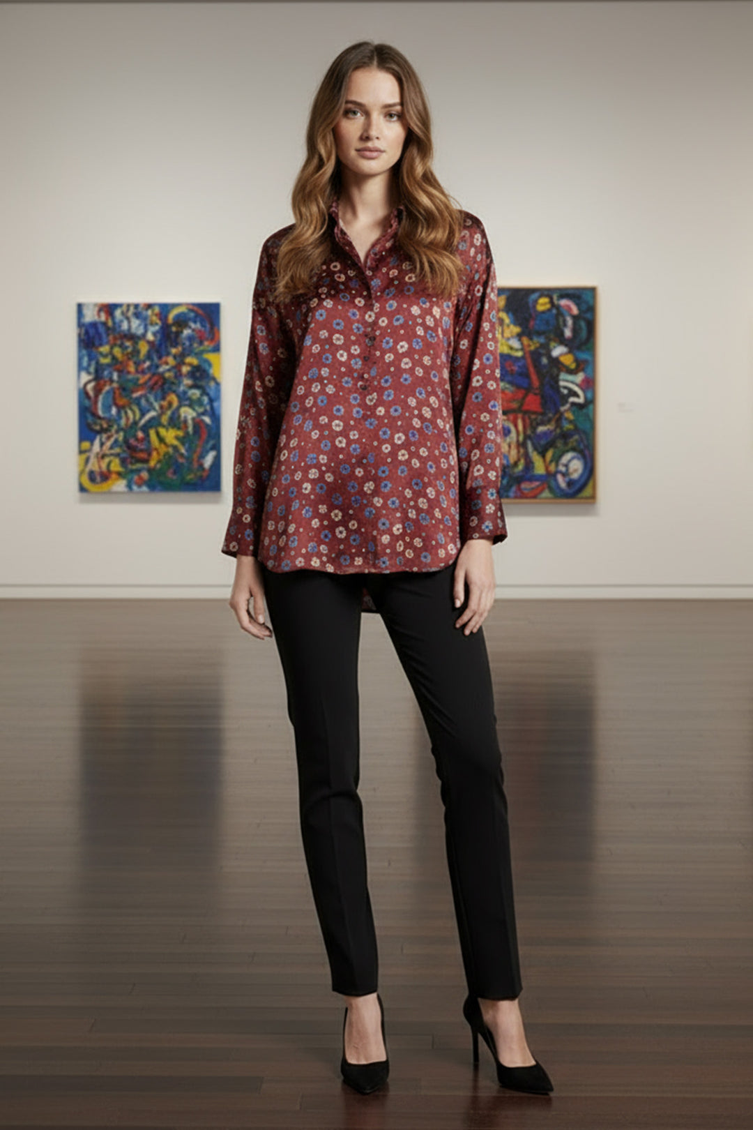 Printed Silk Top - 08