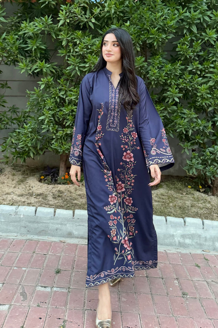 Navy Blue Bloom Kaftan
