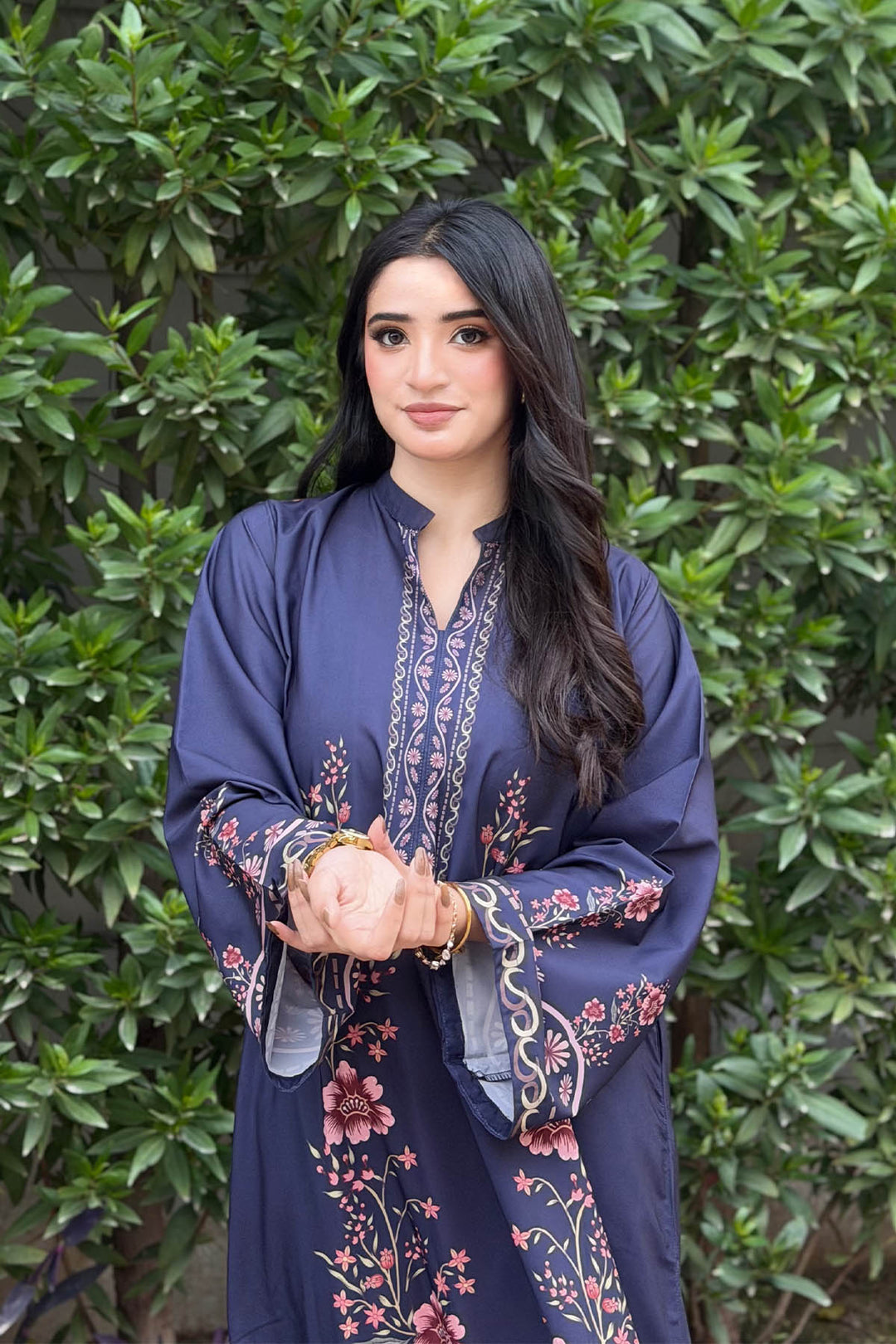Navy Blue Bloom Kaftan