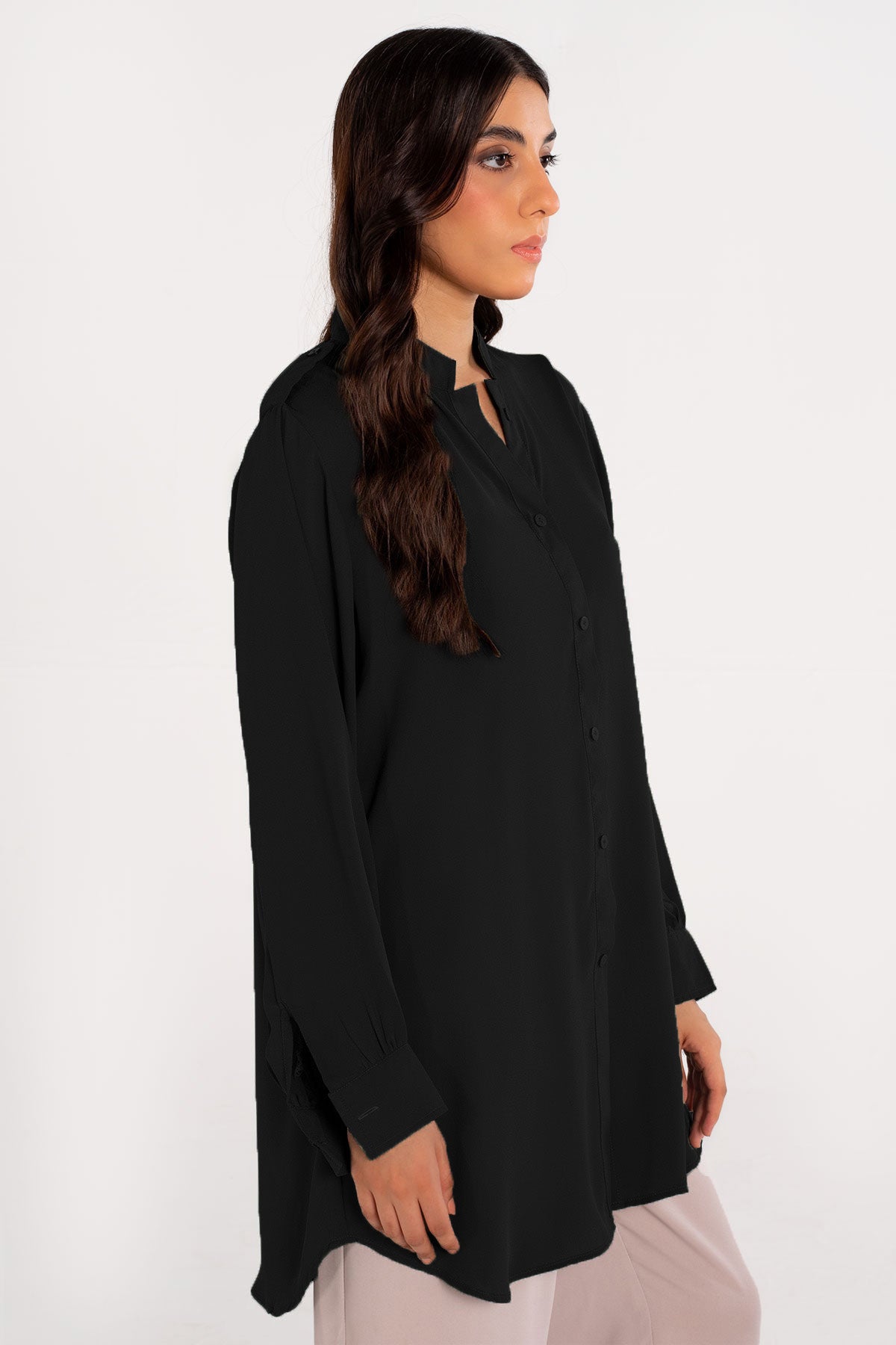 Black Buttoned Shirt - Peach Republic