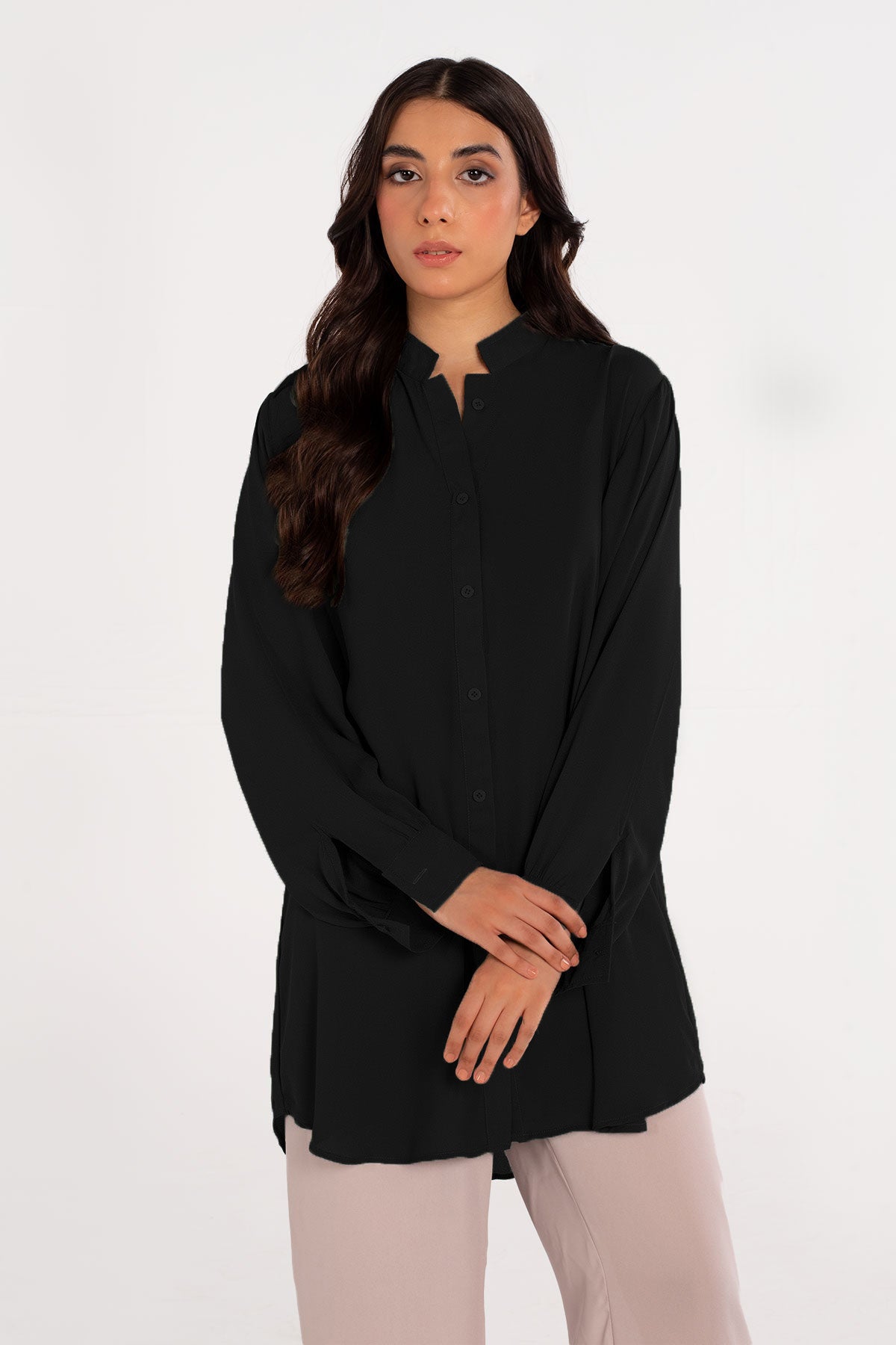 Black Buttoned Shirt - Peach Republic