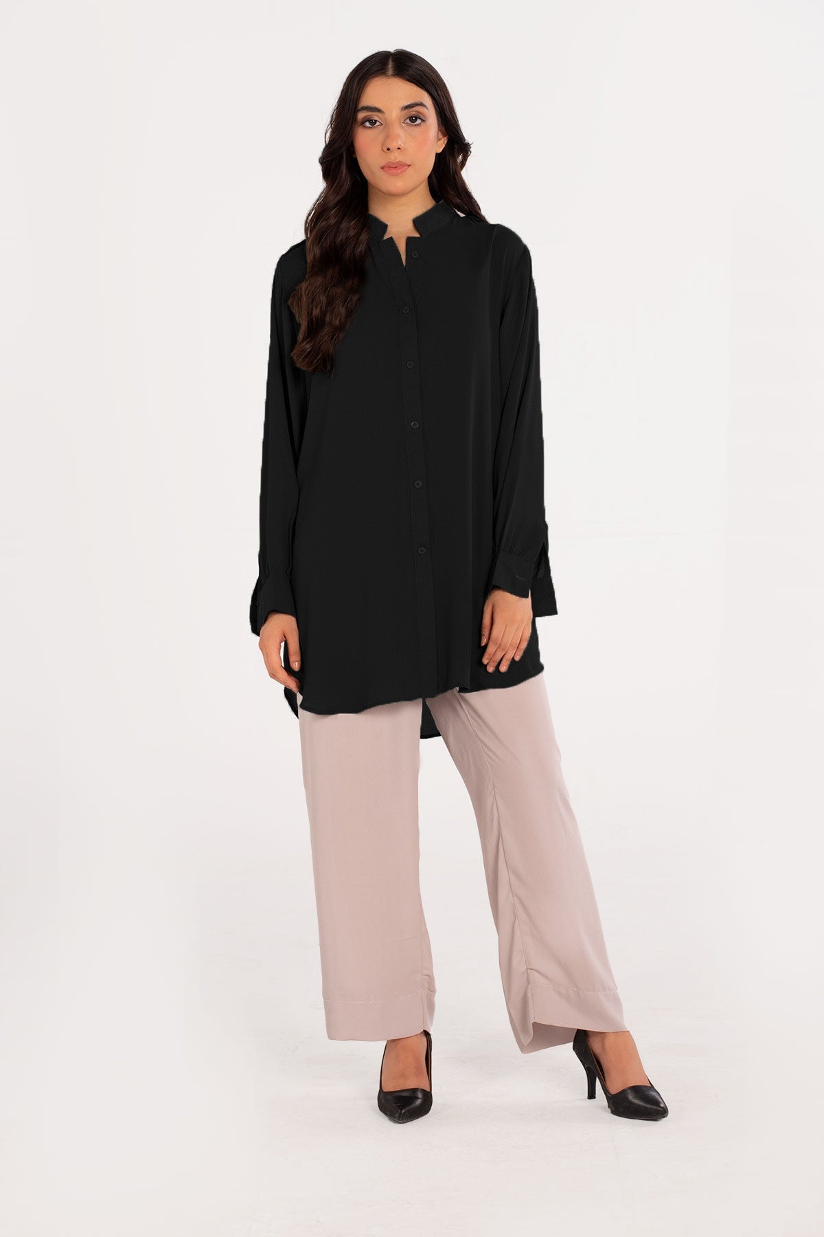 Black Buttoned Shirt - Peach Republic