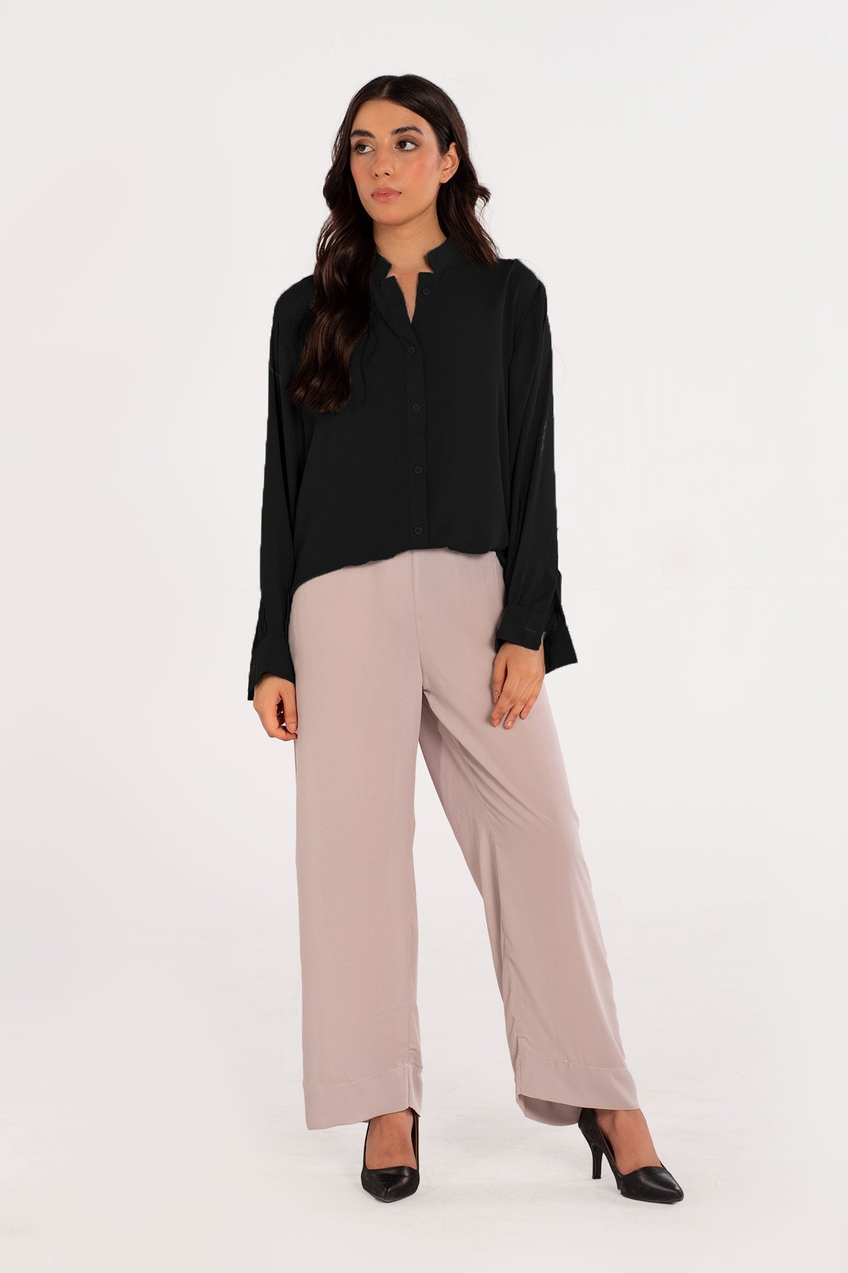 Black Buttoned Shirt - Peach Republic