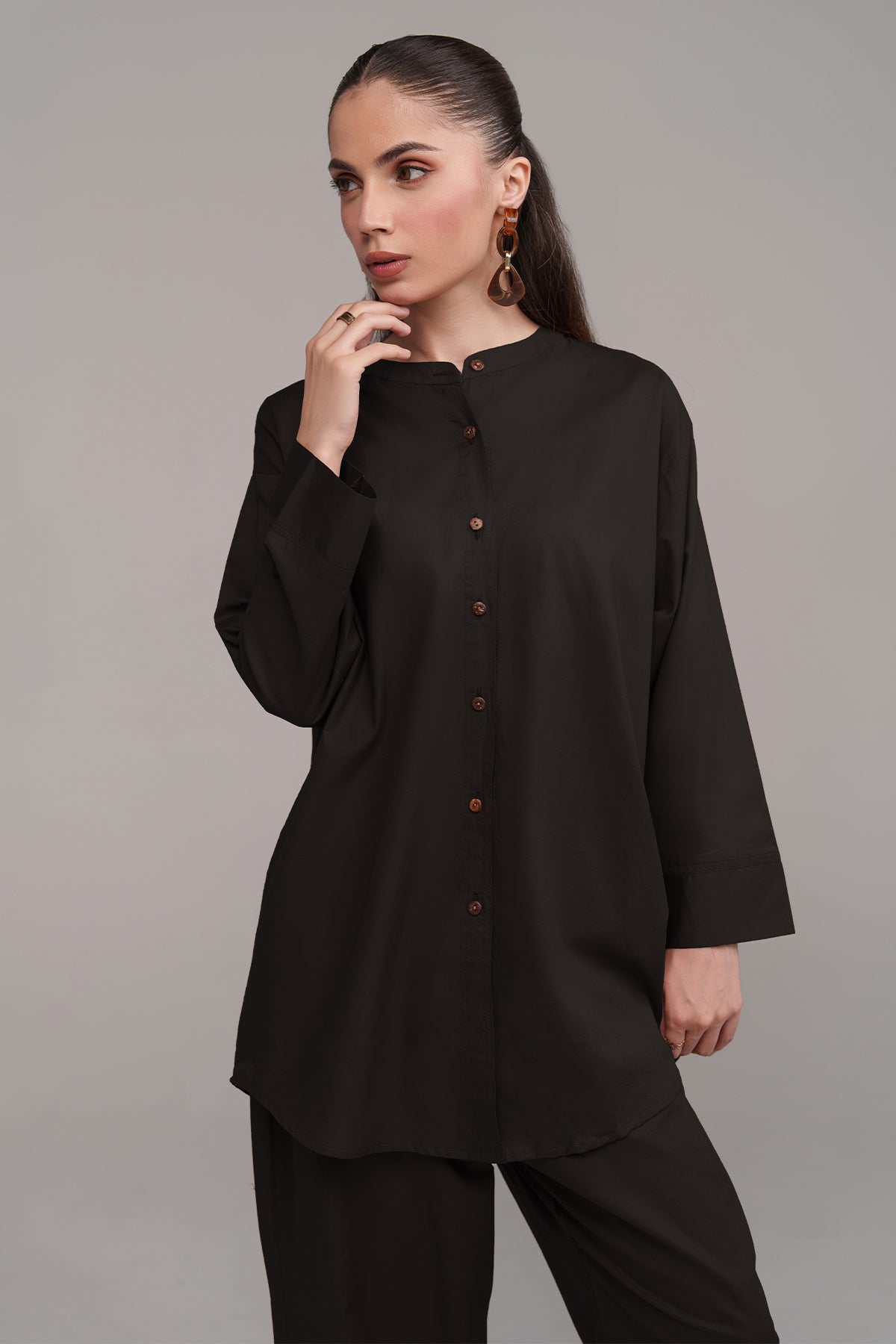 Black Cambric Co Ord Set - Peach Republic