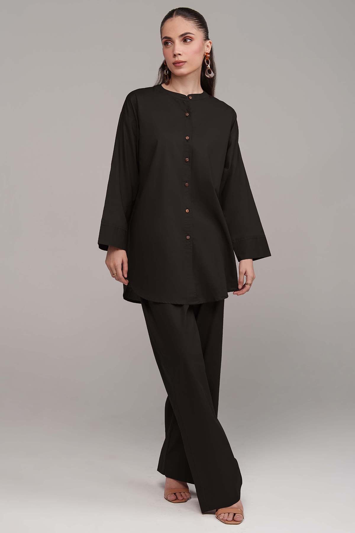 Black Cambric Co Ord Set - Peach Republic