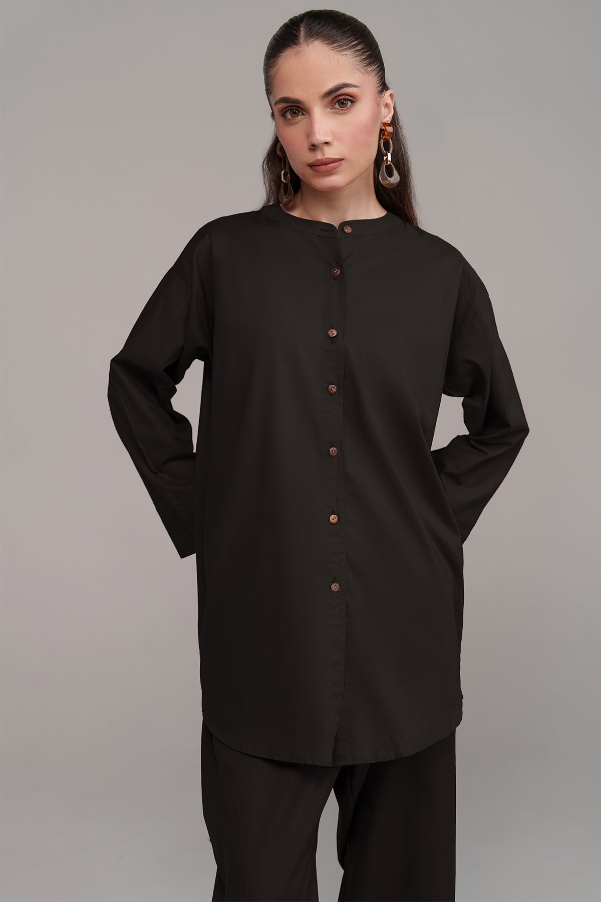 Black Cambric Co Ord Set - Peach Republic