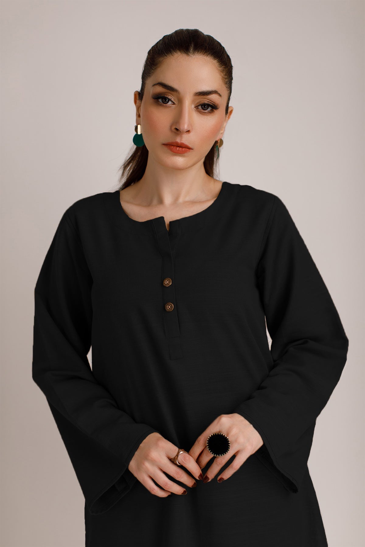 Black Cambric Suit - 05 - Peach Republic