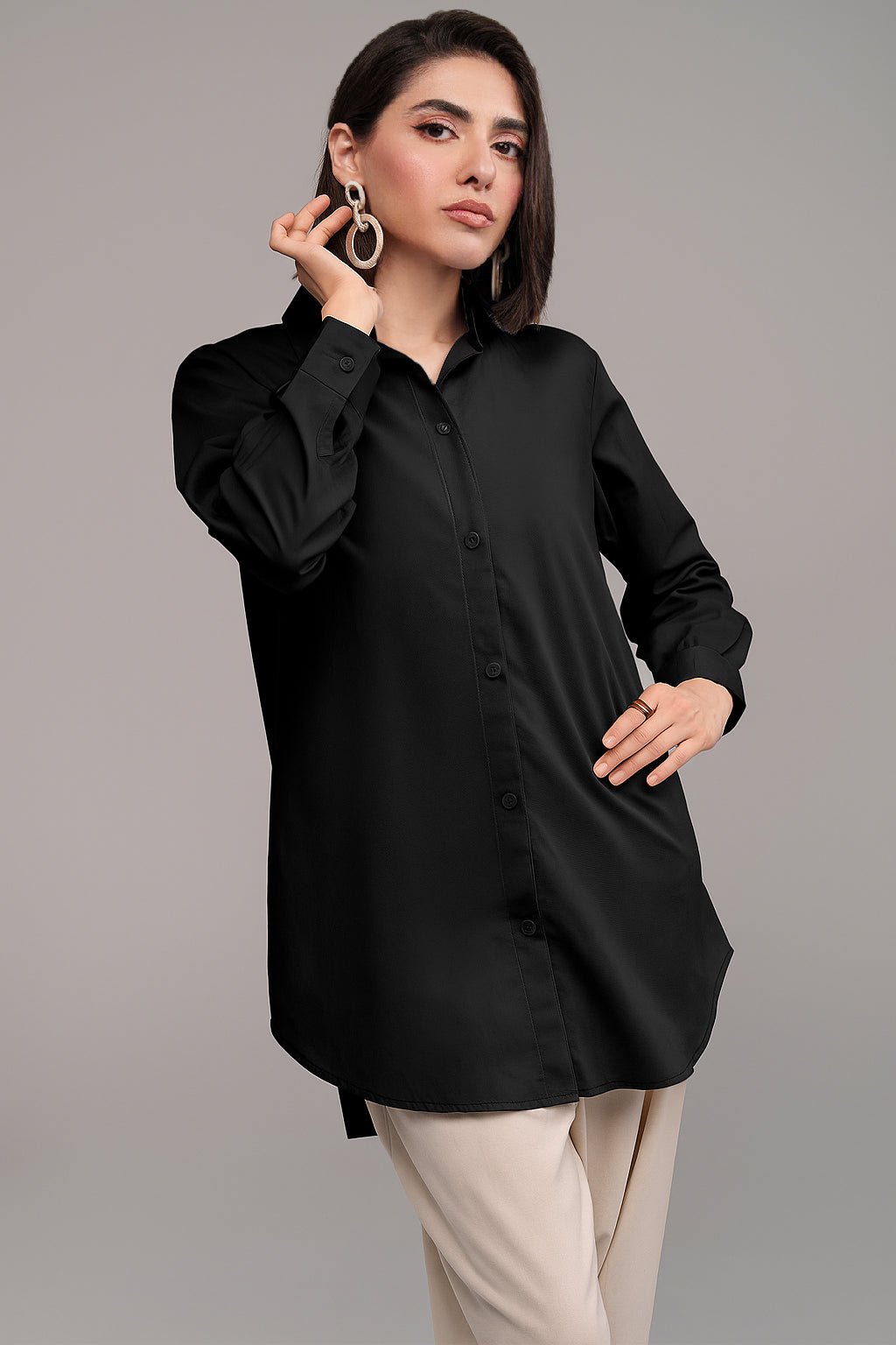 Black Cambric Top - Peach Republic