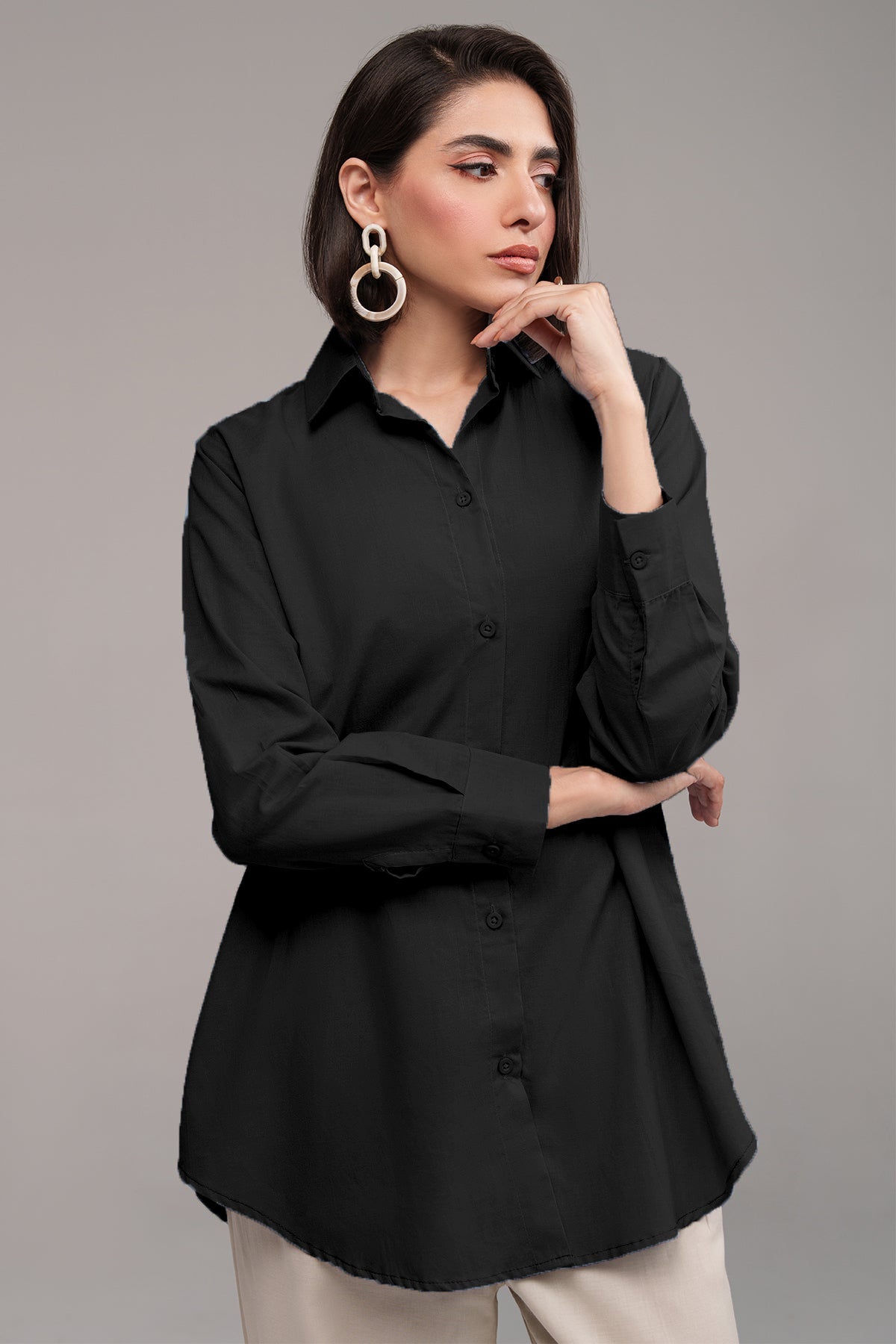 Black Cambric Top - Peach Republic