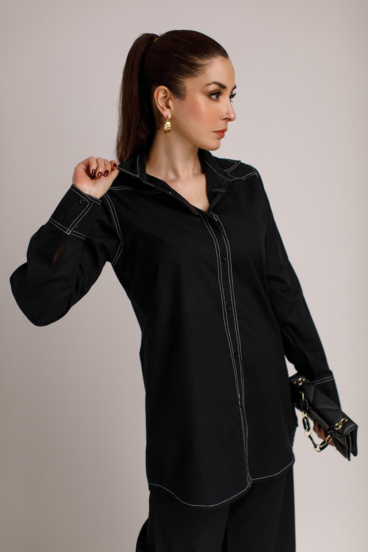 Black Cambric Tunic - Peach Republic