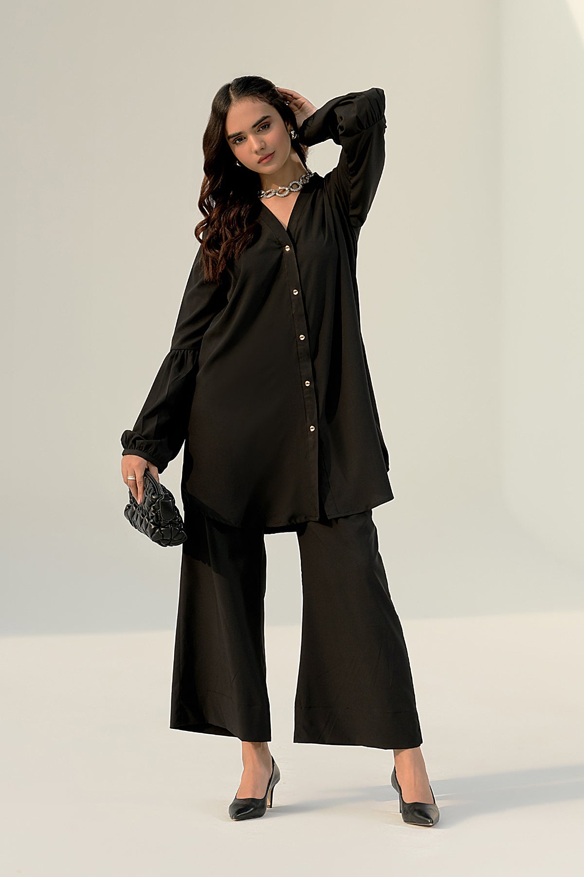 Black Crepe Tunic - 01 - Peach Republic