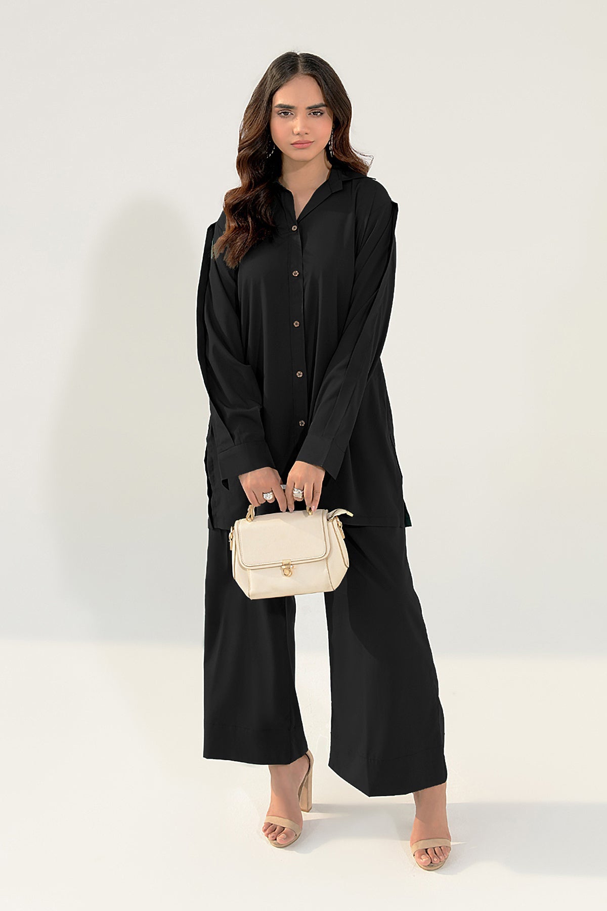 Black Crepe Tunic - Peach Republic