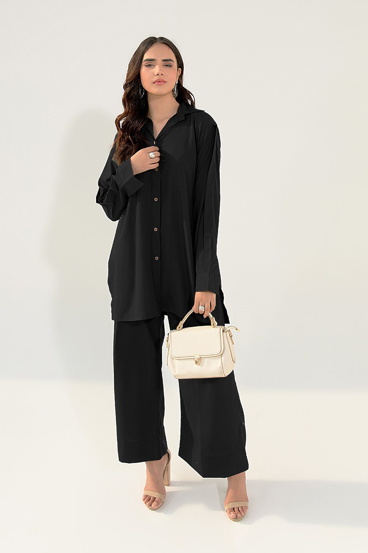 Black Crepe Tunic - Peach Republic