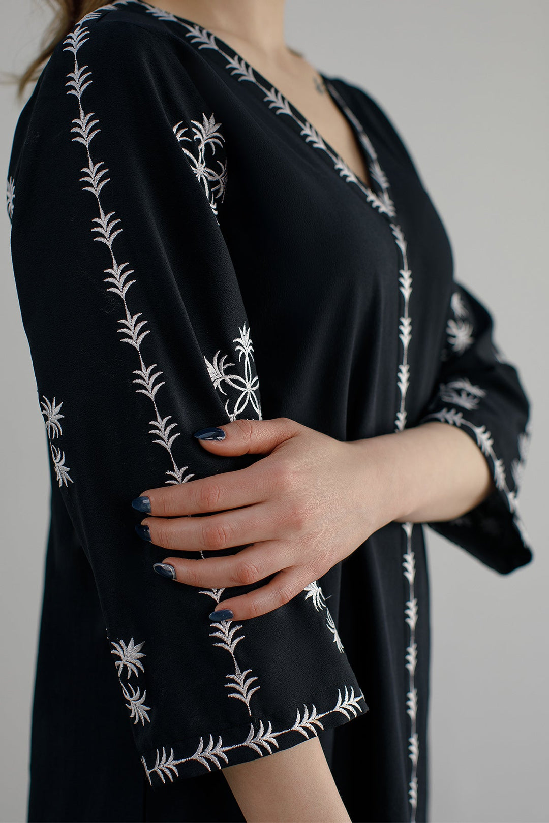 Black Embroidered Co Ord Set - 01 - Peach Republic