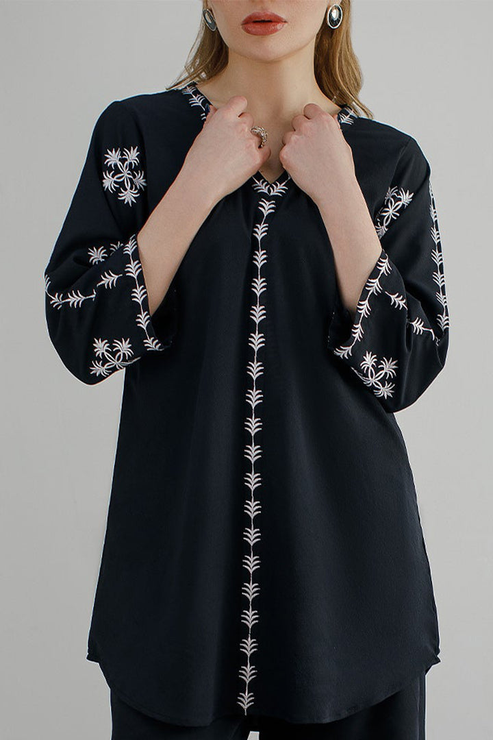 Black Embroidered Top