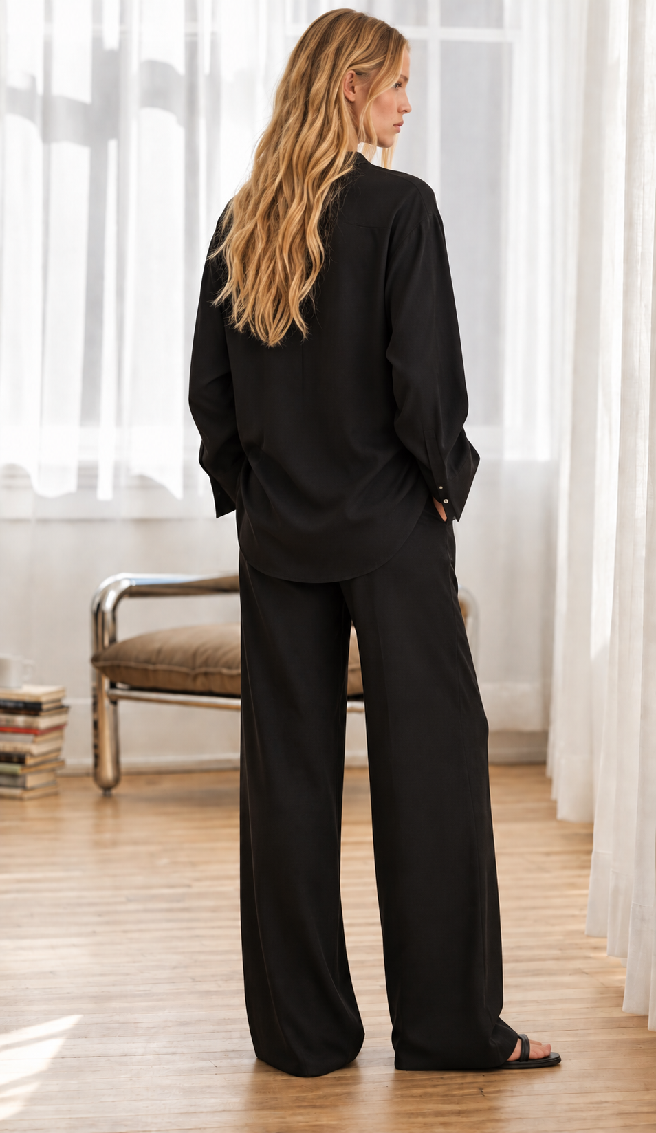 Black Oversized Co-ord Set back view