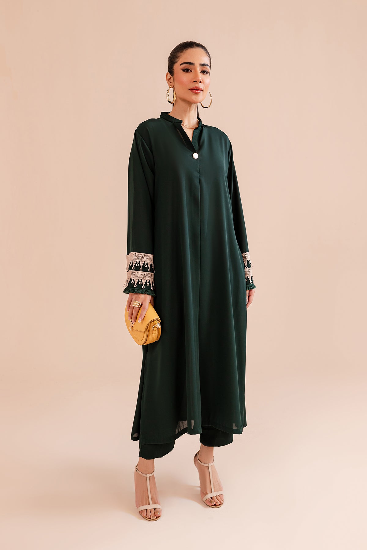 Bottle Green Classic Dress - 01 - Peach Republic