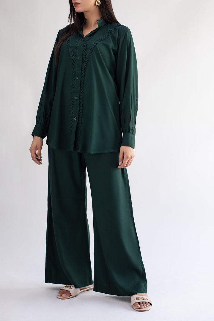 Bottle Green Co Ord Set - 043 - Peach Republic
