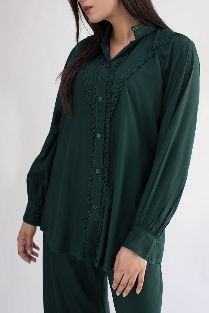 Bottle Green Co Ord Set - 043 - Peach Republic