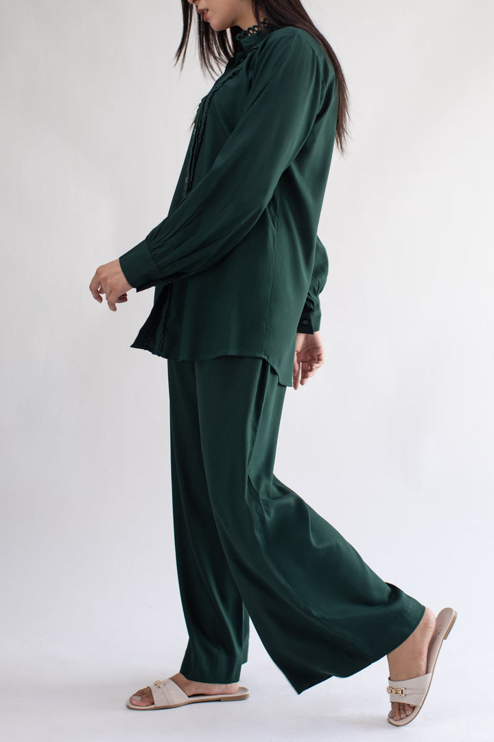 Bottle Green Co Ord Set - 043 - Peach Republic