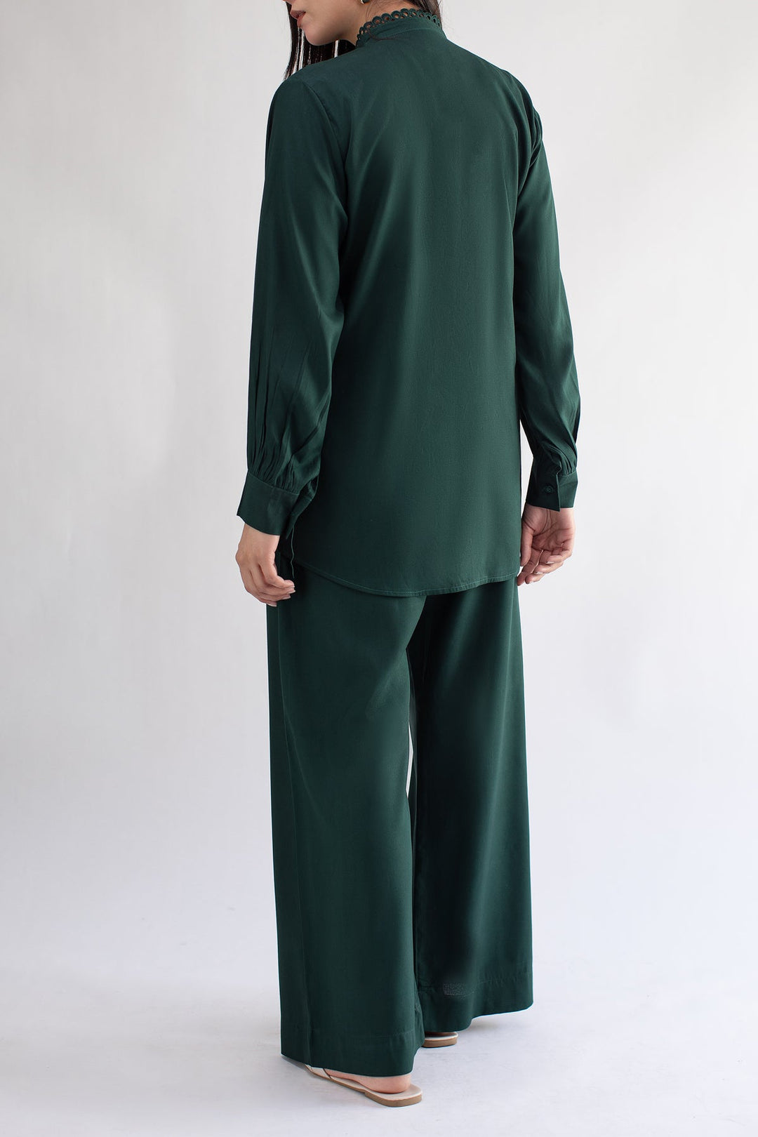 Bottle Green Co Ord Set - 043 - Peach Republic