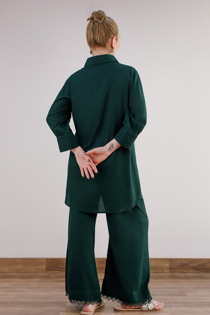 Bottle Green Co Ord Set - Peach Republic