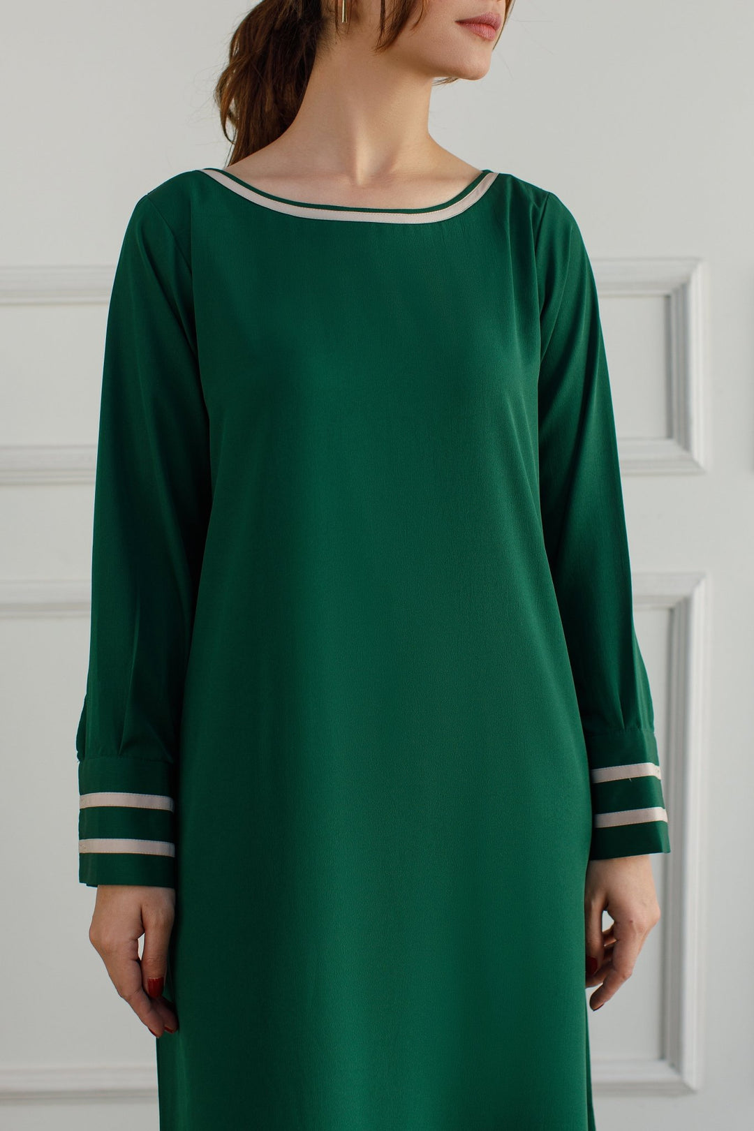Bottle Green Dress - 01 - Peach Republic