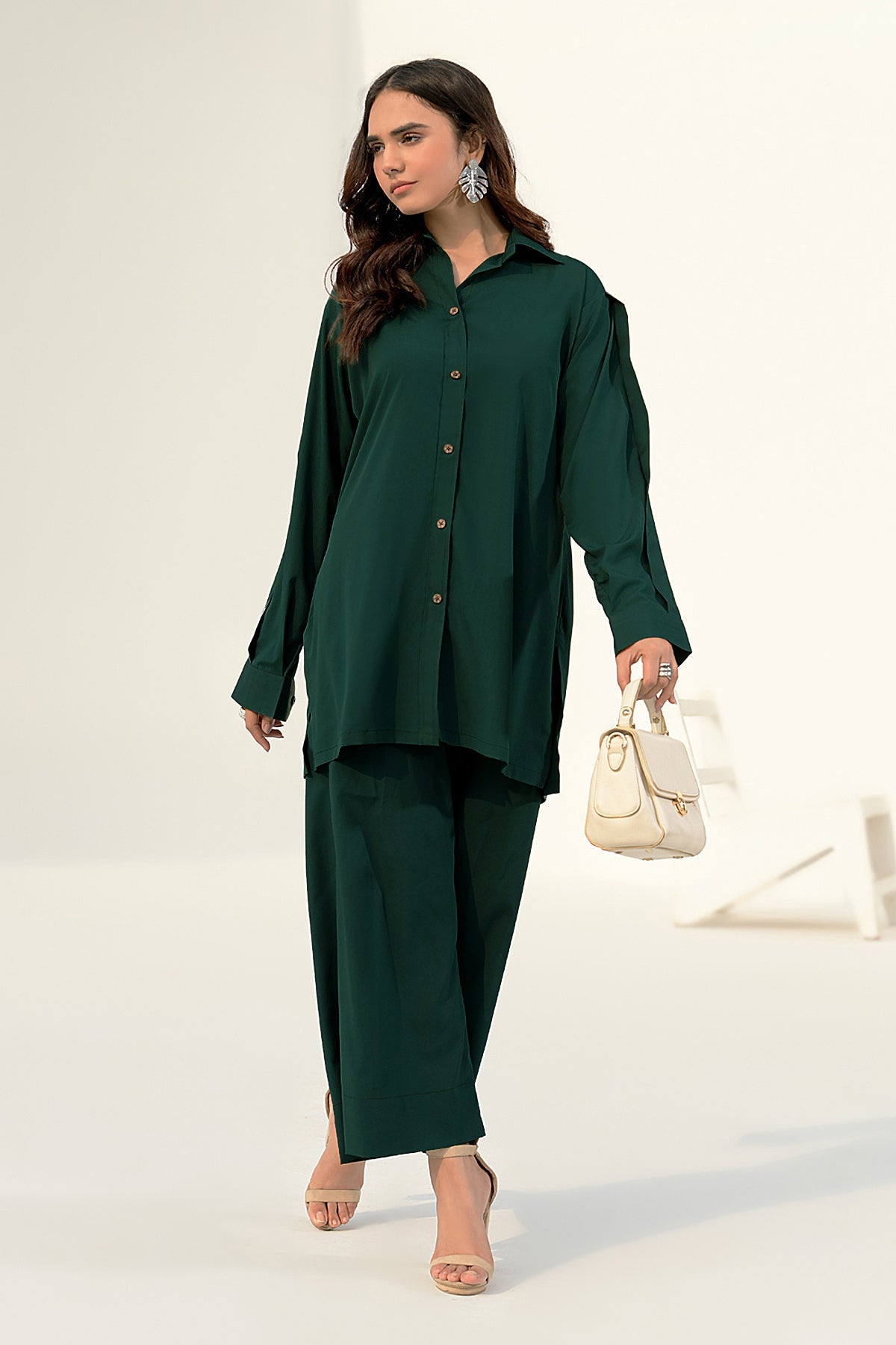 Bottle Green Tunic - Peach Republic