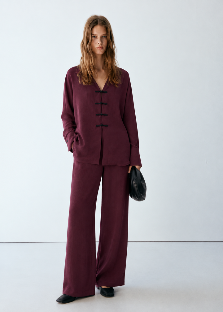 Burgundy Noir Co-Ord Set front view