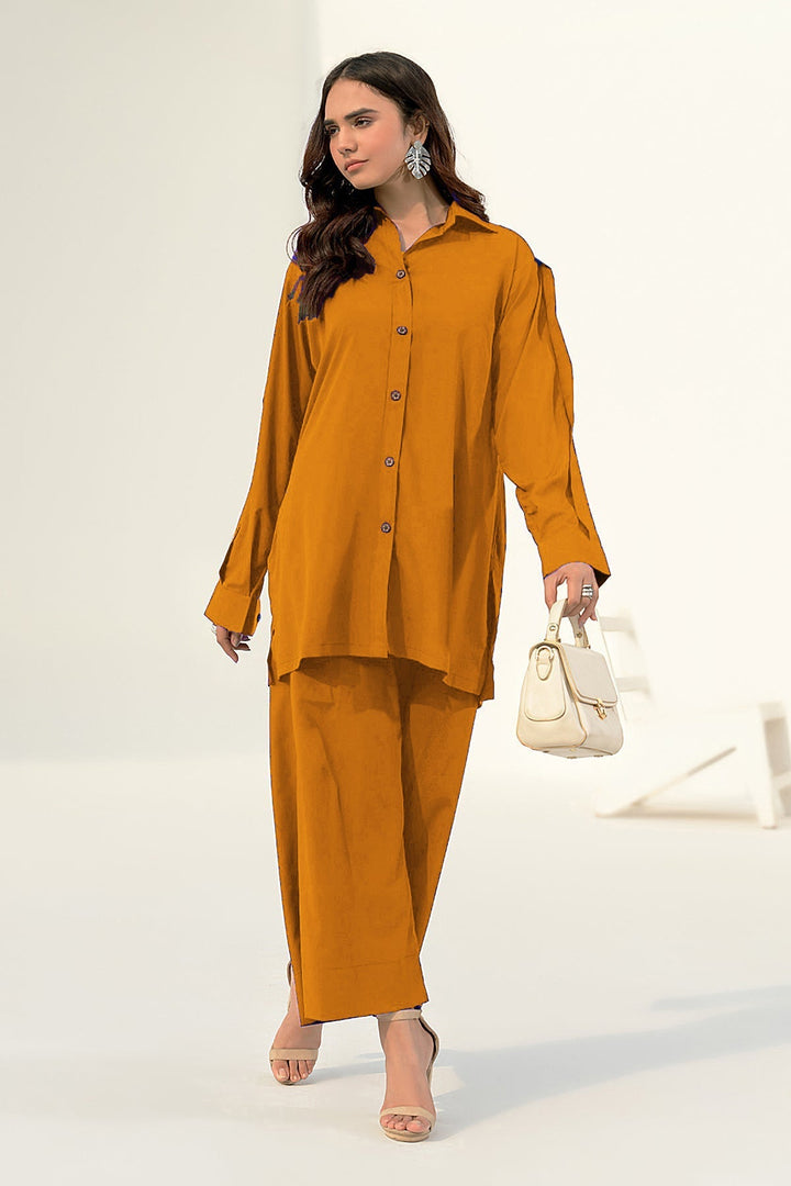 Button Down Co Ord Set - 05 - Peach Republic