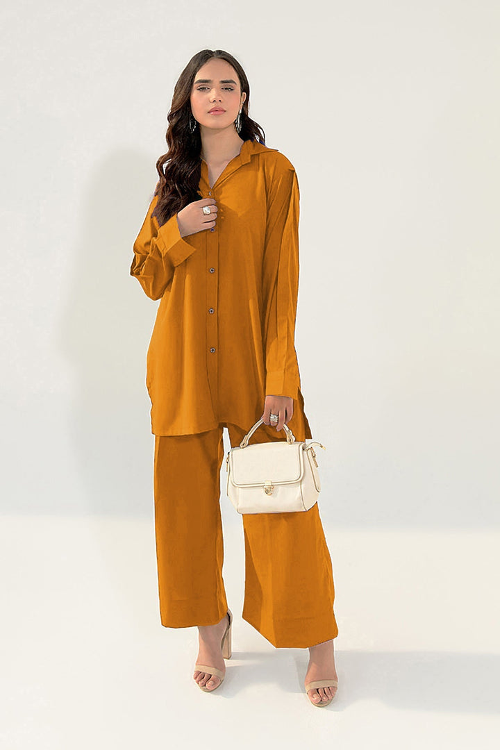 Button Down Co Ord Set - 05 - Peach Republic