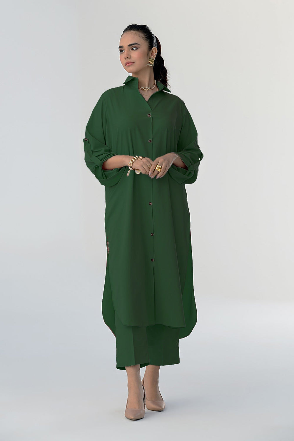 Buttoned Dress - 01 - Peach Republic