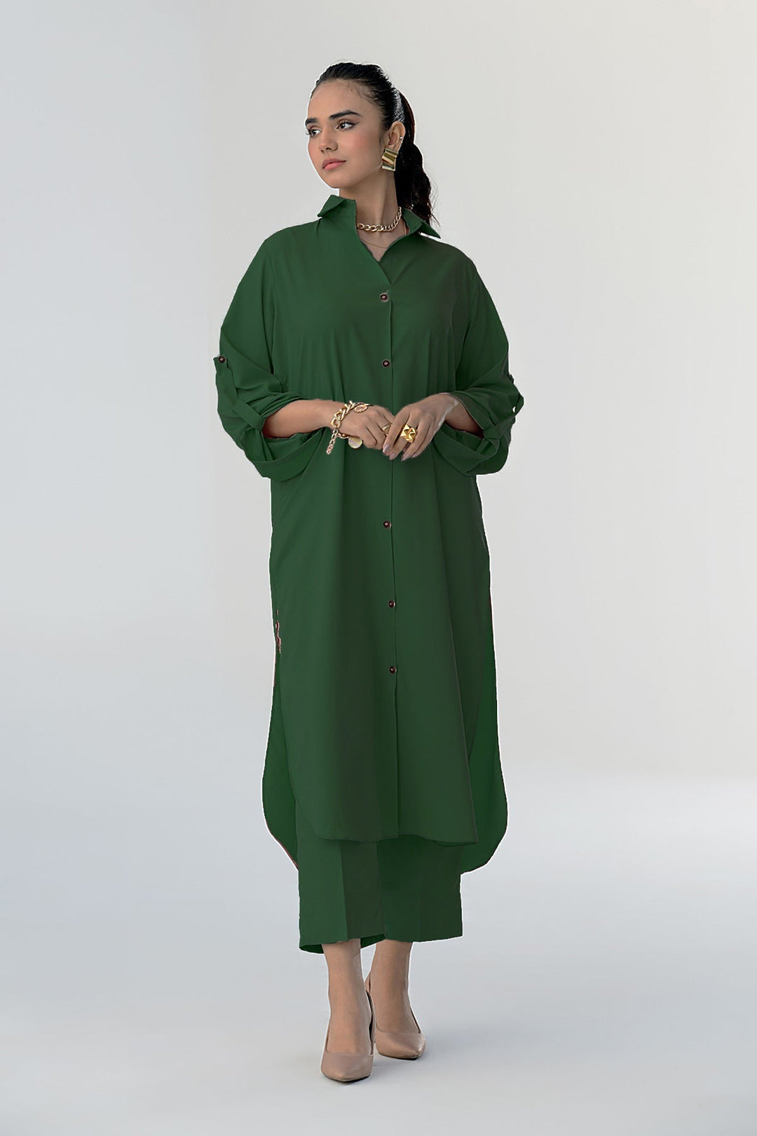 Buttoned Dress - 01 - Peach Republic