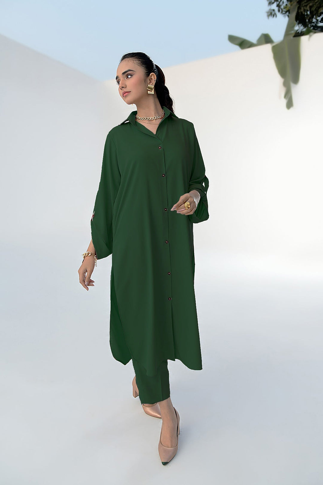 Buttoned Dress - 01 - Peach Republic