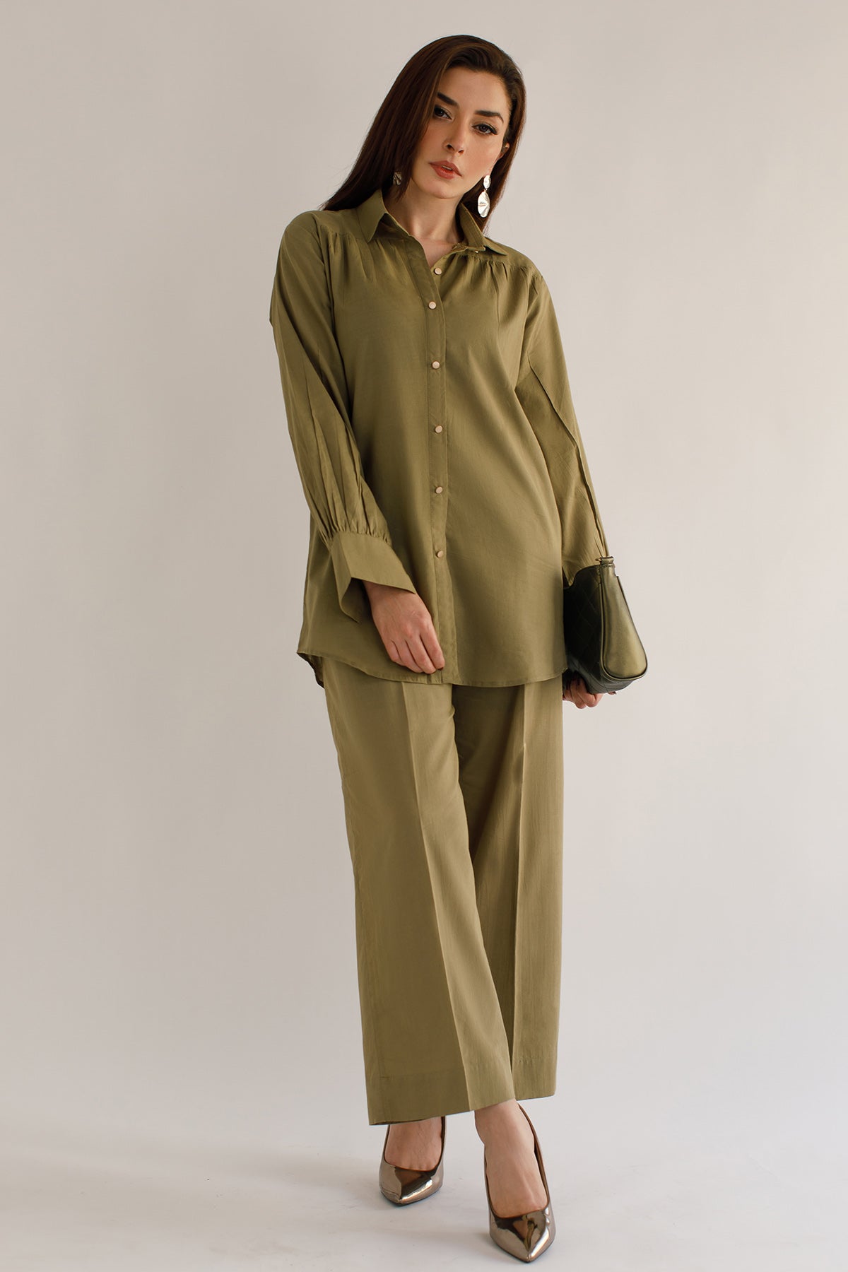 Camo Green Cambric Tunic - Peach Republic