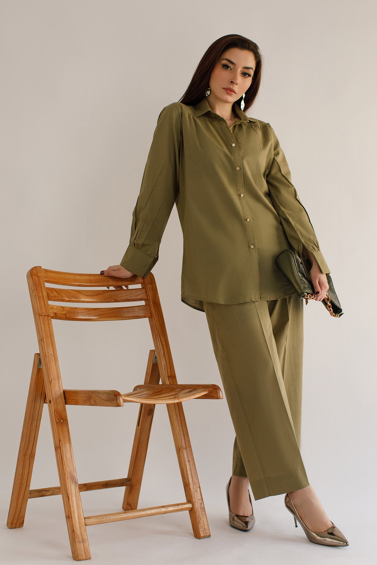 Camo Green Cambric Tunic - Peach Republic