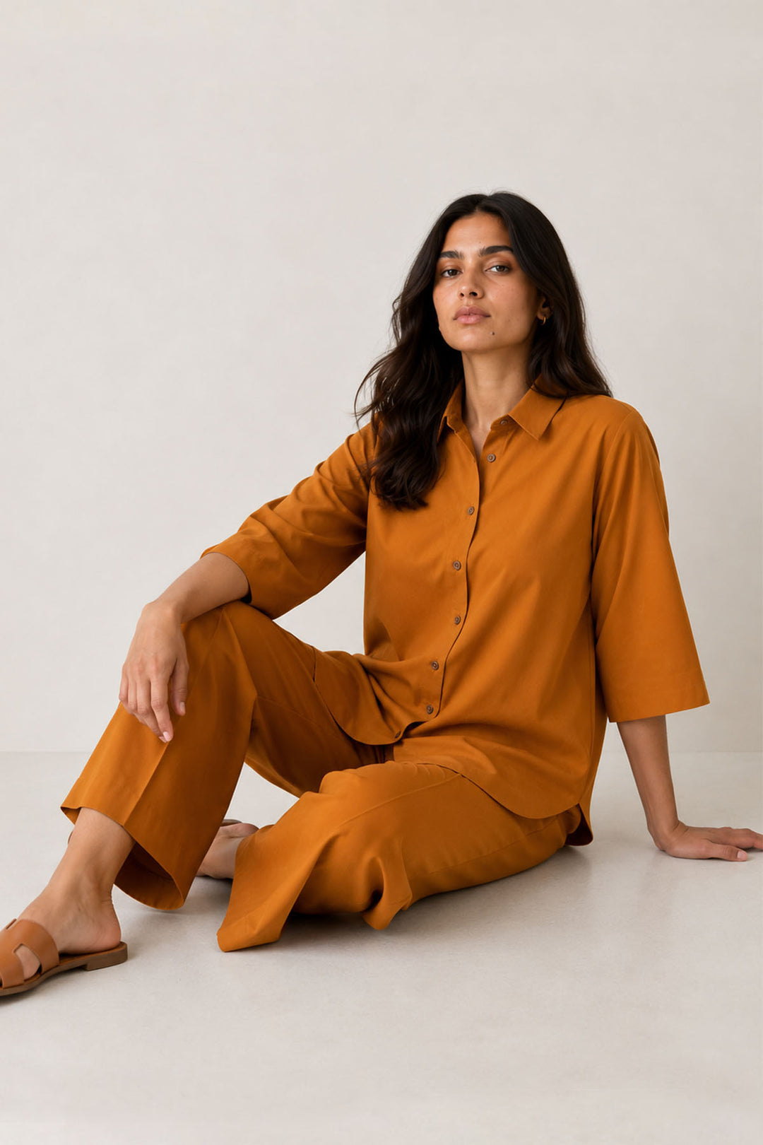 Caramel Linen Co Ord Set