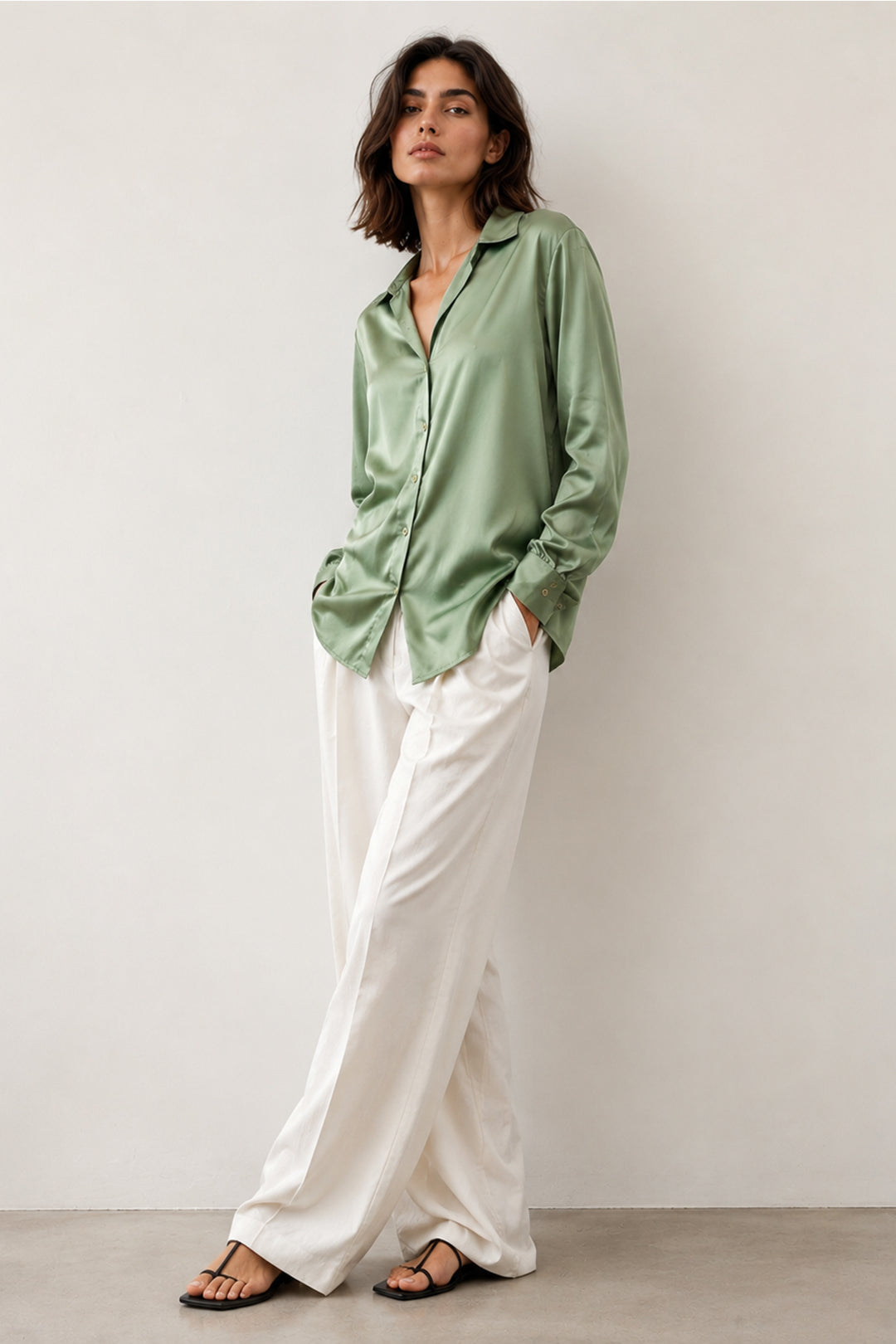 Mint Silk Top