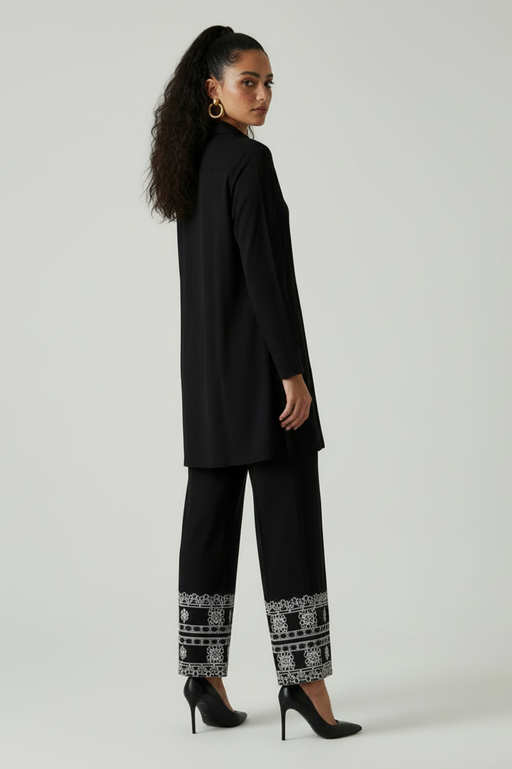 Black Embroidered Co Ord Set - 010