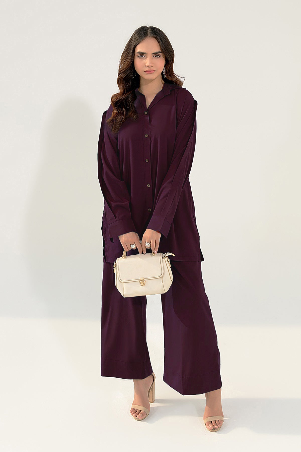 Classic Button - Down Co Ord Set - 02 - Peach Republic