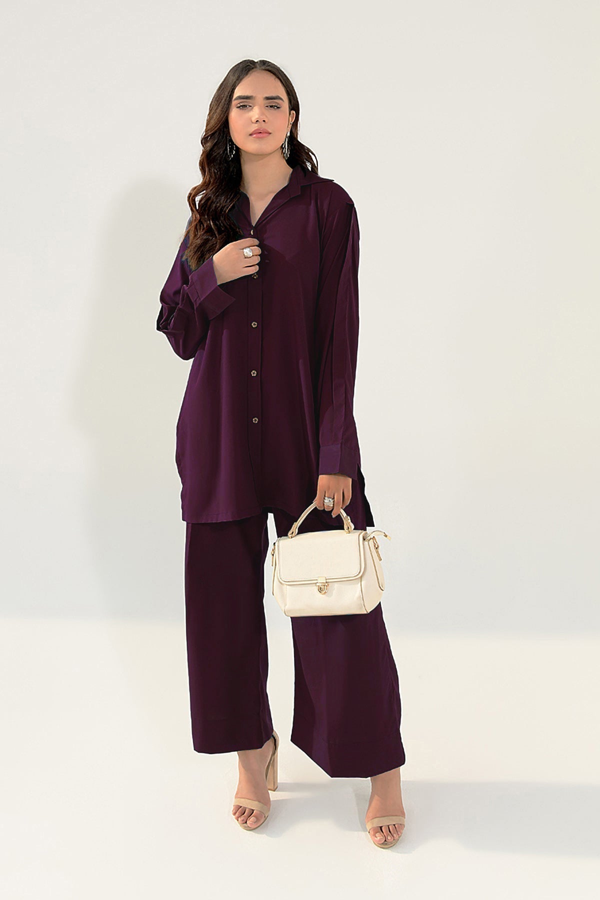 Classic Button - Down Co Ord Set - 02 - Peach Republic